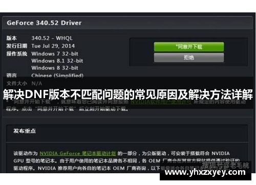 解决DNF版本不匹配问题的常见原因及解决方法详解